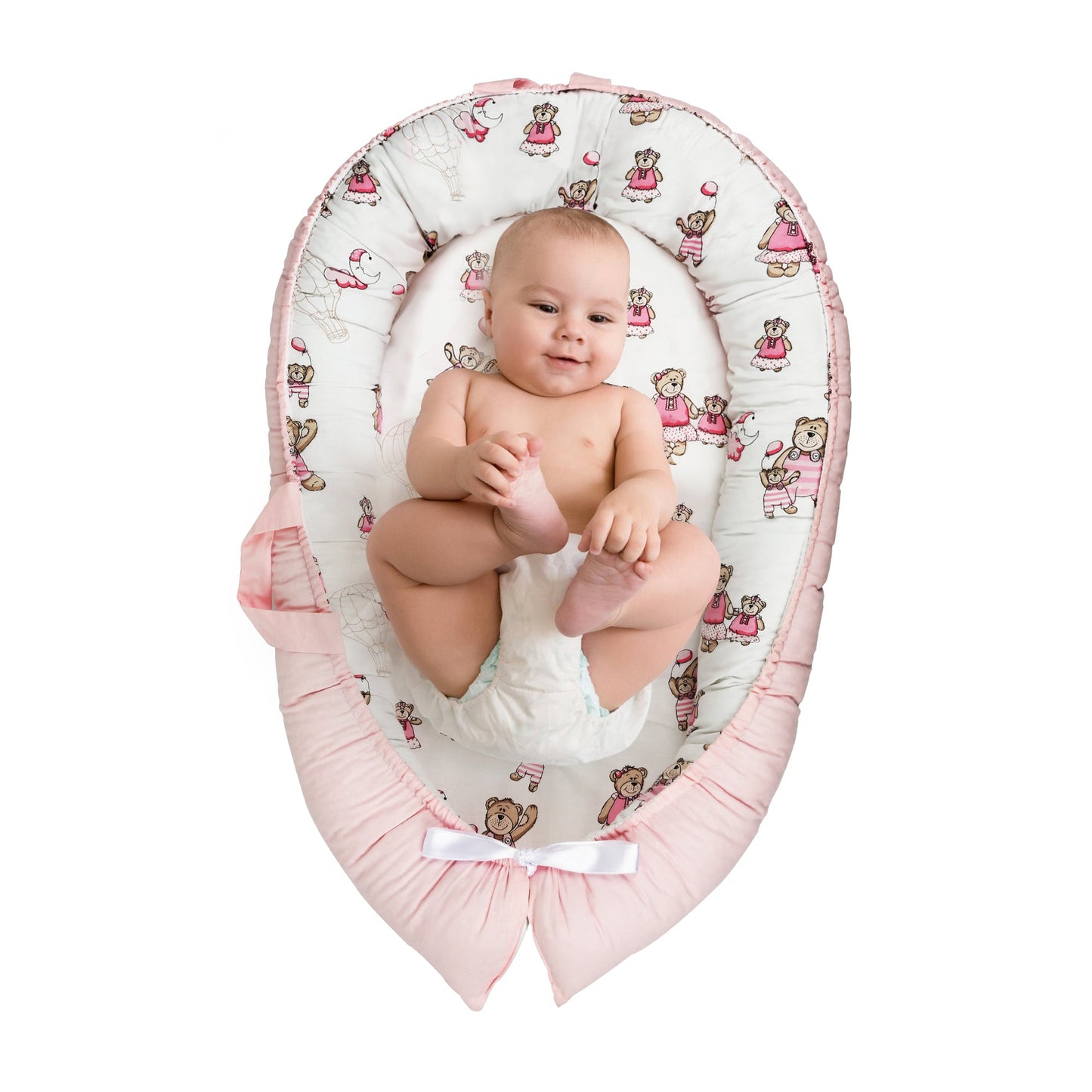 Baby Nest Lounger – Portable Co-Sleeper for Newborns | Breathable, Washable, Travel-Friendly Baby Pod