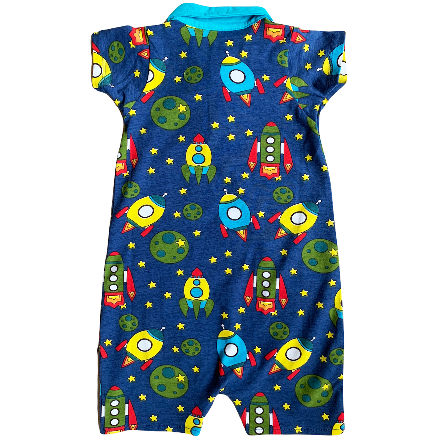 AnnLoren Spaceship short sleeve Baby Toddler Boys Romper