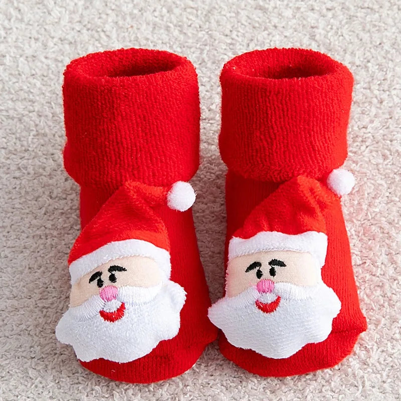 Lovyno Kids Non-Slip Christmas Cotton Socks - Novelty Print for Baby Boys and Girls