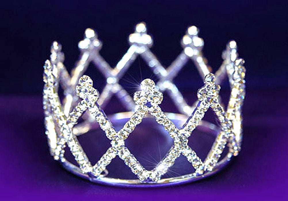 Newborn Baby Photo Prop Round Full Circle Rhinestone Mini Tiara Crown XT1039-0