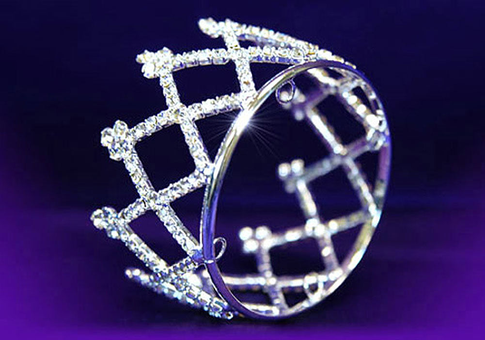 Newborn Baby Photo Prop Round Full Circle Rhinestone Mini Tiara Crown XT1039-1