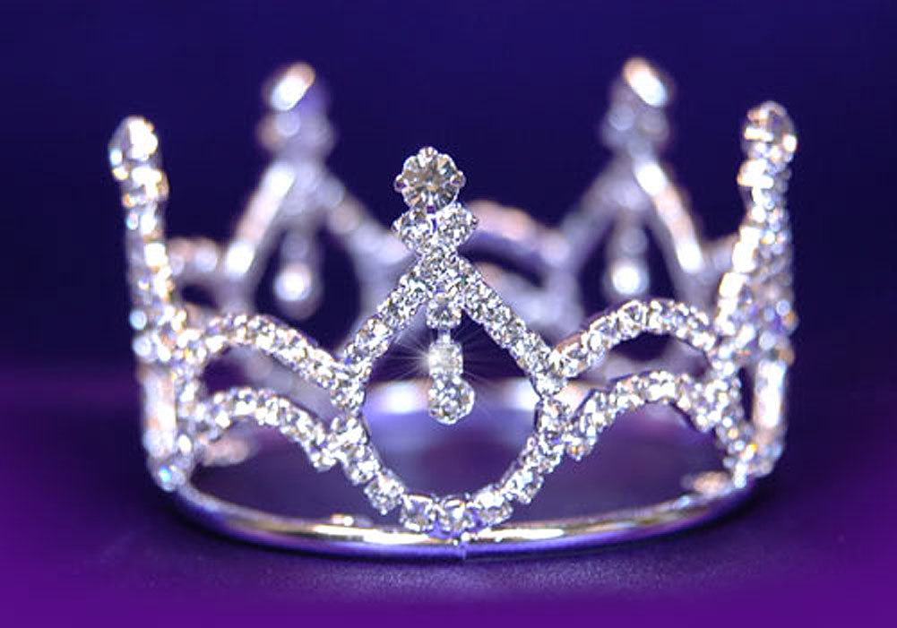 Newborn Baby Photo Prop Round Full Circle Rhinestone Mini Tiara Crown XT1040-0