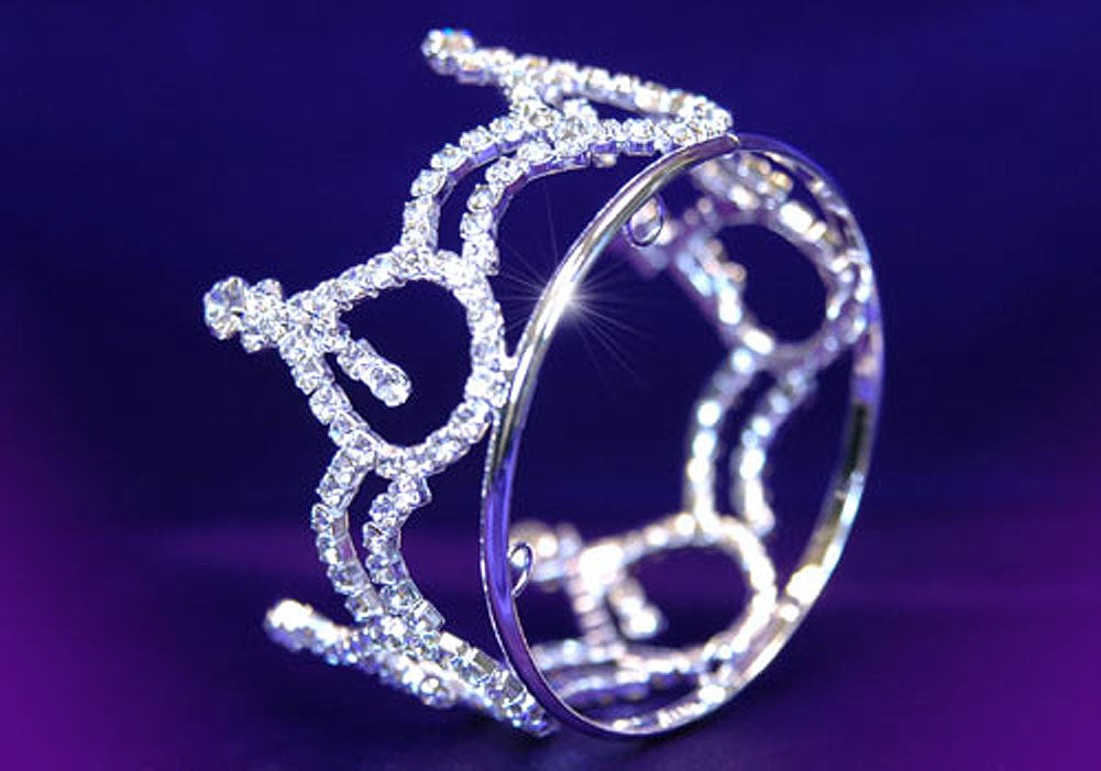 Newborn Baby Photo Prop Round Full Circle Rhinestone Mini Tiara Crown XT1040-1