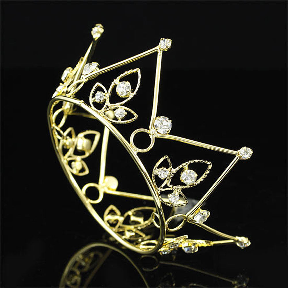 Newborn Baby Gold Mini Crown Photo Prop Full Circle Round Tiara XT1136-0