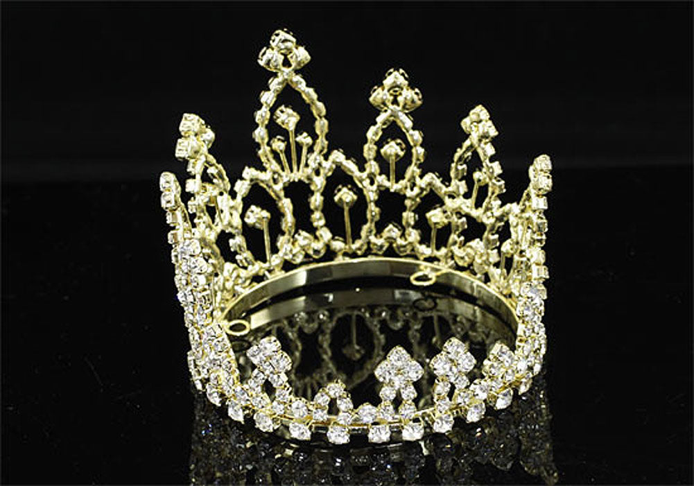 Newborn Baby Mini Crown Round Full Circle Rhinestone Mini Tiara XT1276