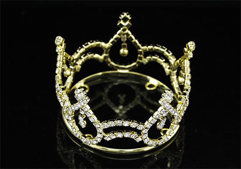 Newborn Baby Photo Prop Round Full Circle Rhinestone Mini Tiara Crown XT1733-2