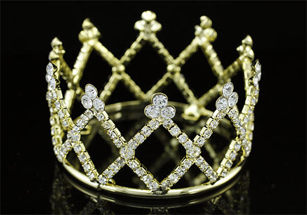 Newborn Baby Photo Prop Round Full Circle Rhinestone Mini Tiara Crown XT1734-0