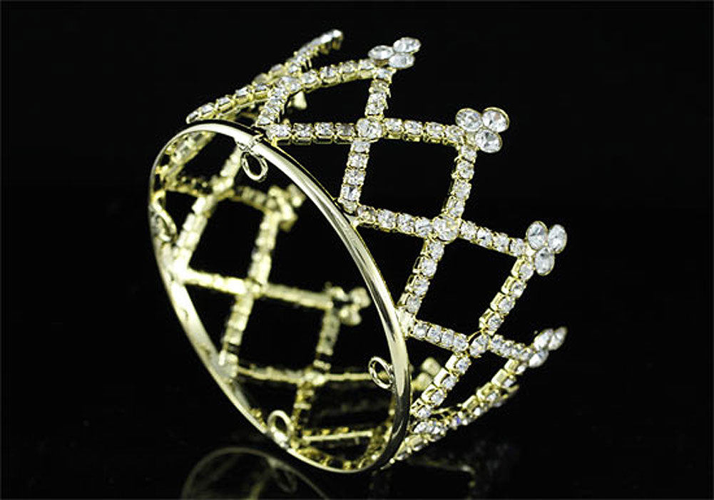 Newborn Baby Photo Prop Round Full Circle Rhinestone Mini Tiara Crown XT1734-1