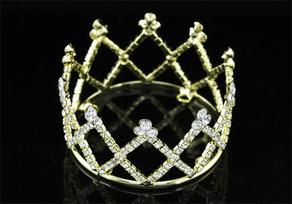 Newborn Baby Photo Prop Round Full Circle Rhinestone Mini Tiara Crown XT1734-2
