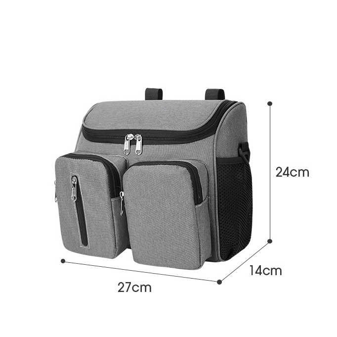 NNEDSZ Black Universal Stroller Organizer Bag - Multi-Pocket Hanging Storage Bag for Baby Essentials
