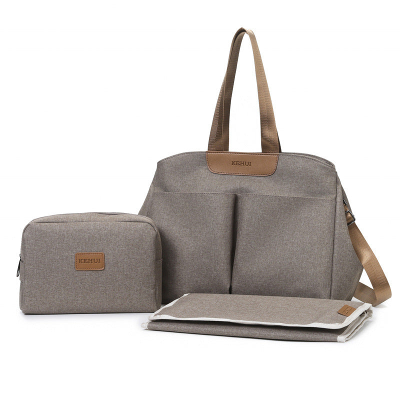 NNEDSZ Dark Grey Multi-functional Baby Diaper Bag with Changing Mat - Travel & Stroller-Friendly Design