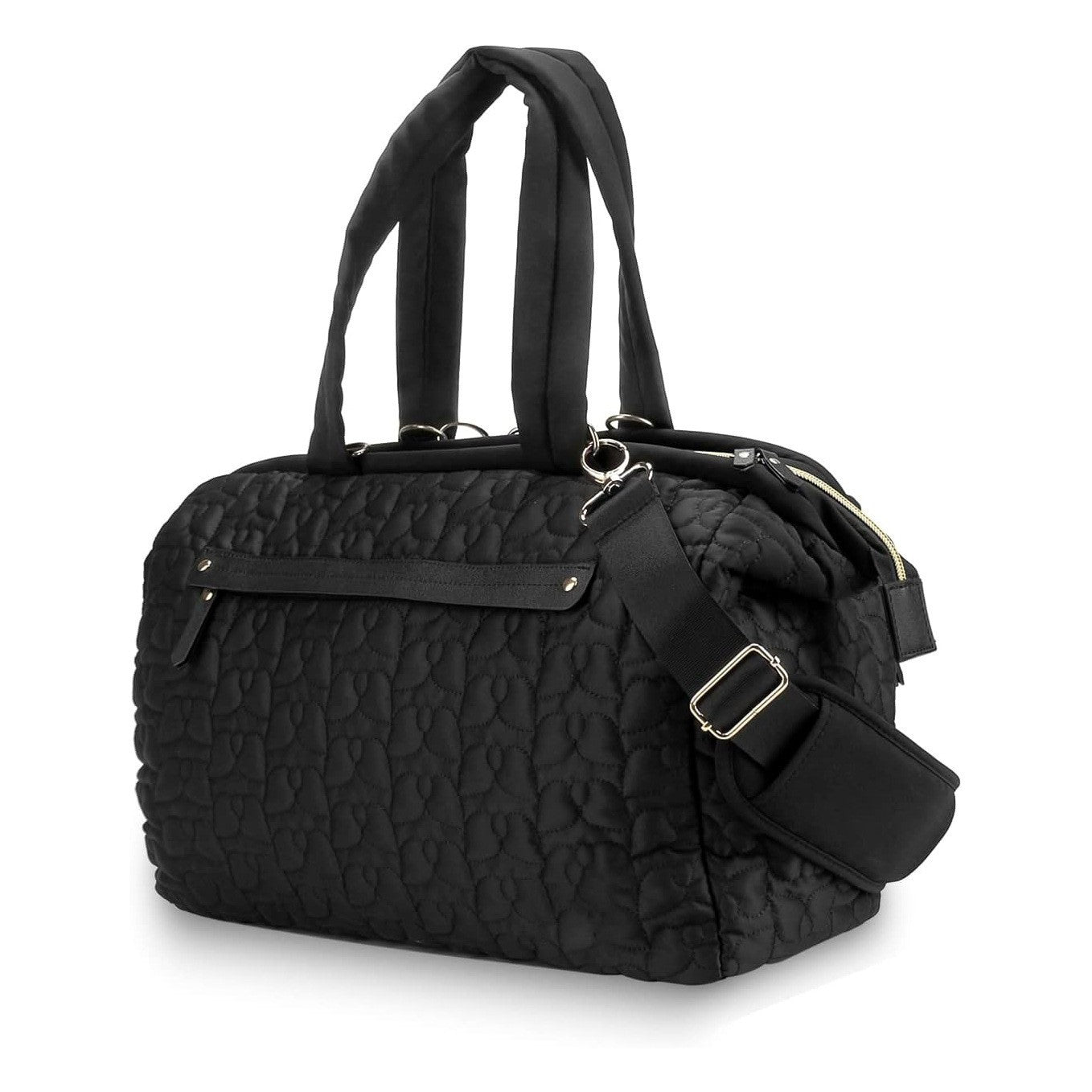 NNEDSZ Black Quilted Pattern Large Capacity Mummy Bag - Stylish Baby Diaper Bag for Moms, Baby Stroller Bag with Multiple Compartments