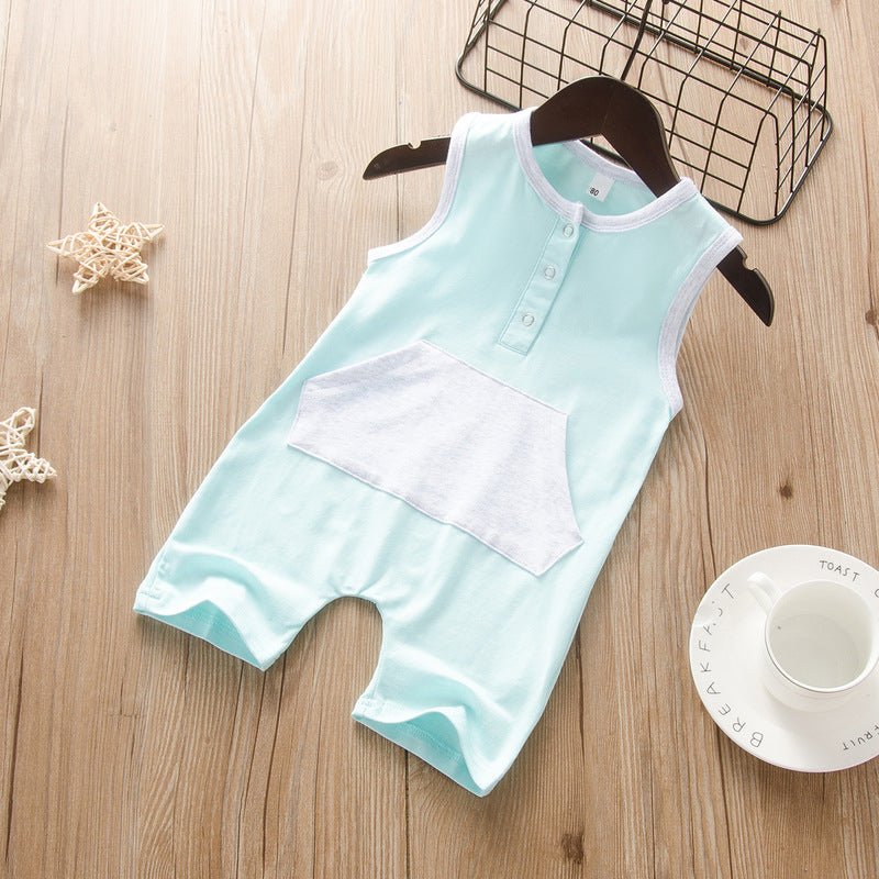 Baby Romper Summer Cotton Casual Infant Boys Jumpsuits Sleeveless pocket Newborns Girls Clothing Baby Costume