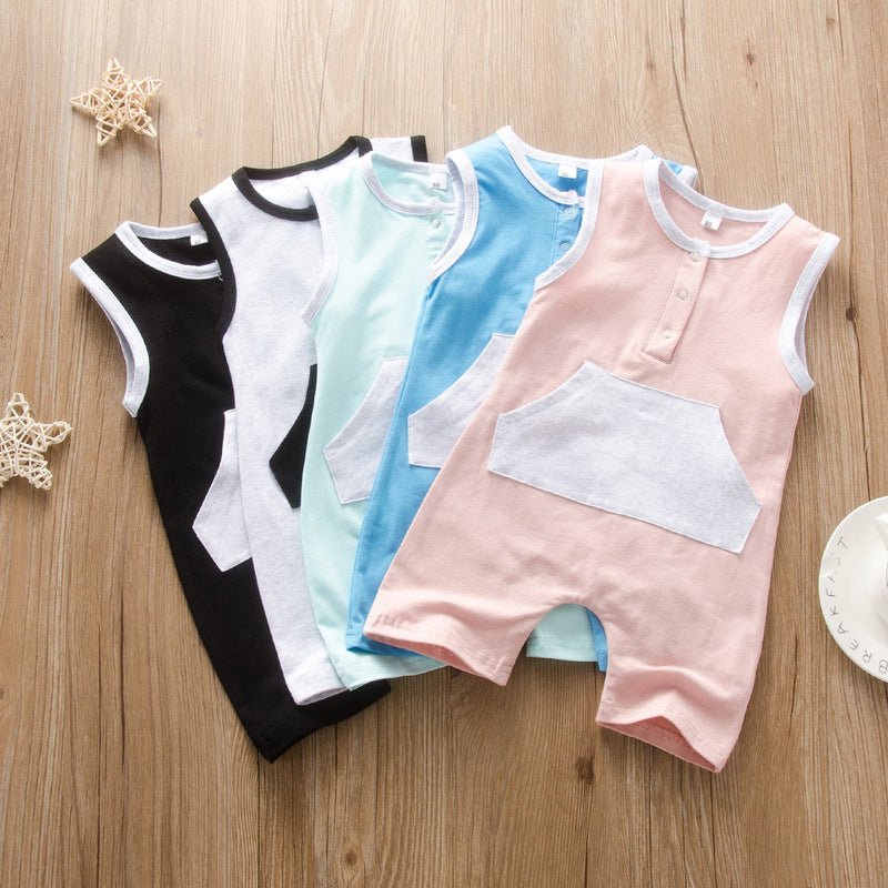 Baby Romper Summer Cotton Casual Infant Boys Jumpsuits Sleeveless pocket Newborns Girls Clothing Baby Costume