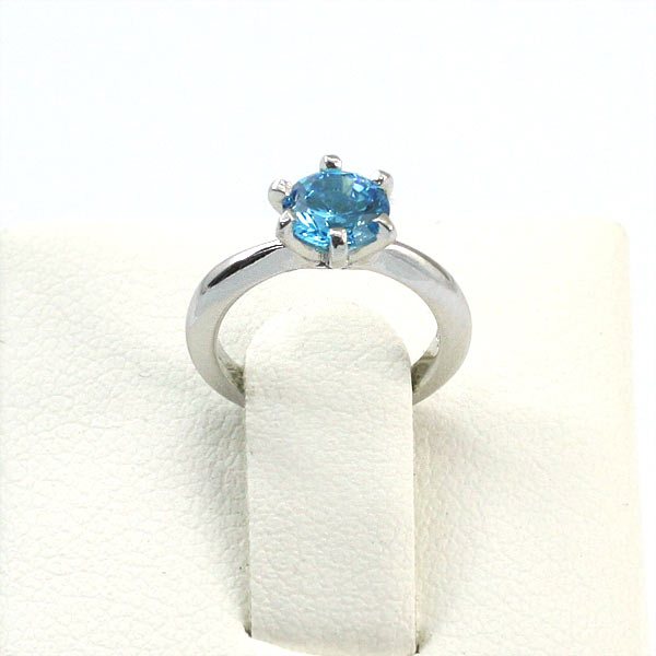 Newborn Baby 925 Sterling Silver Ring Blue Created Diamond Photo Prop XFR8207-2