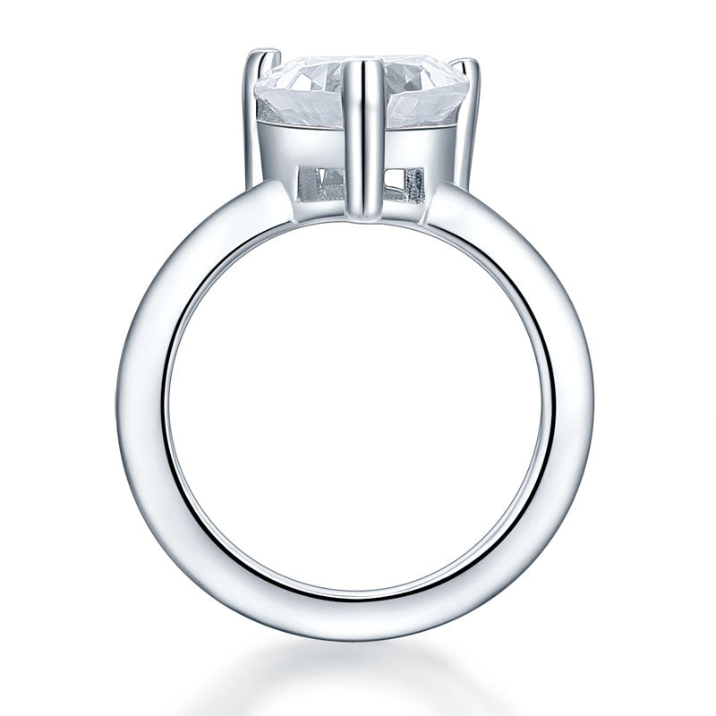 Newborn Baby 925 Sterling Silver Ring Heart Created Diamond Photo Prop XFR8233-2