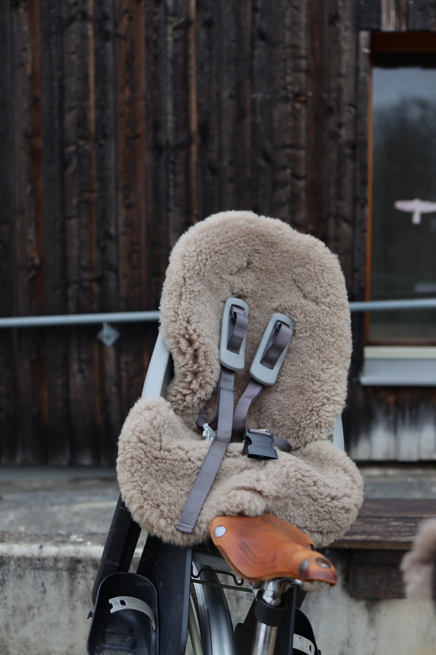 Greige Natural Sheepskin Car Seat / Stroller Liner