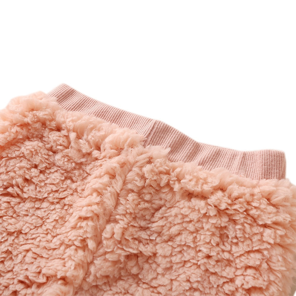 Winter Lamb Wool Newborn Baby Girls Clothes Cartoon Printed Tops And Pants Casual Round Neck Infant Girls Outfits Clothing D30