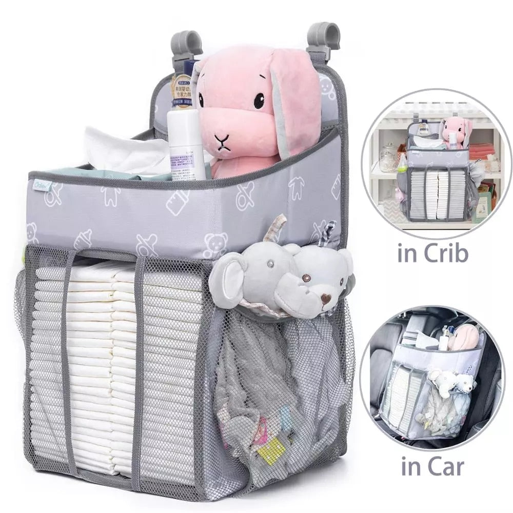 Baby Crib Hanging Storage Bag Portable Diaper Organizer Newborn Bedding Set Foldable Nappy Bags Newborn Diaper Container