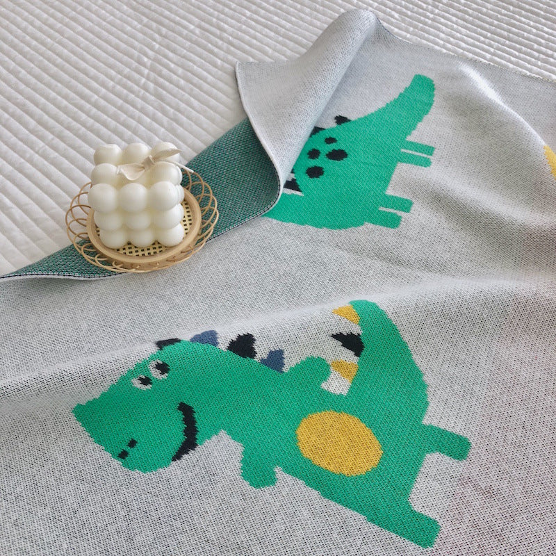 Hot Selling Knitted Blanket With Cute Dinosaurs Pattern: Collection For Newborn Baby And Kids