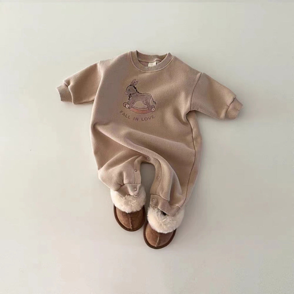 Arrival Baby Cotton Donkey Cartoon Cozy Romper