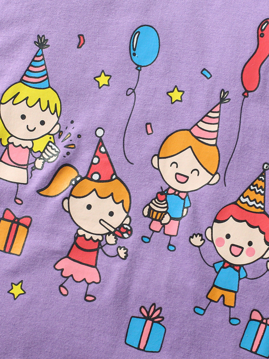 Summer Baby Kids Cartoon Pattern T-shirt and Pants 2-Piece Clothing Set for Girls-2