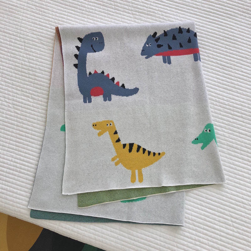 Hot Selling Knitted Blanket With Cute Dinosaurs Pattern: Collection For Newborn Baby And Kids