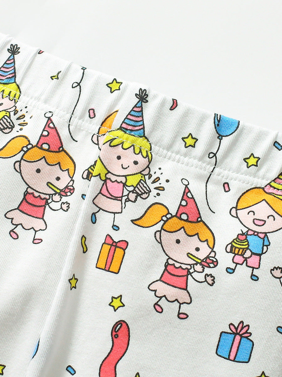 Summer Baby Kids Cartoon Pattern T-shirt and Pants 2-Piece Clothing Set for Girls-3