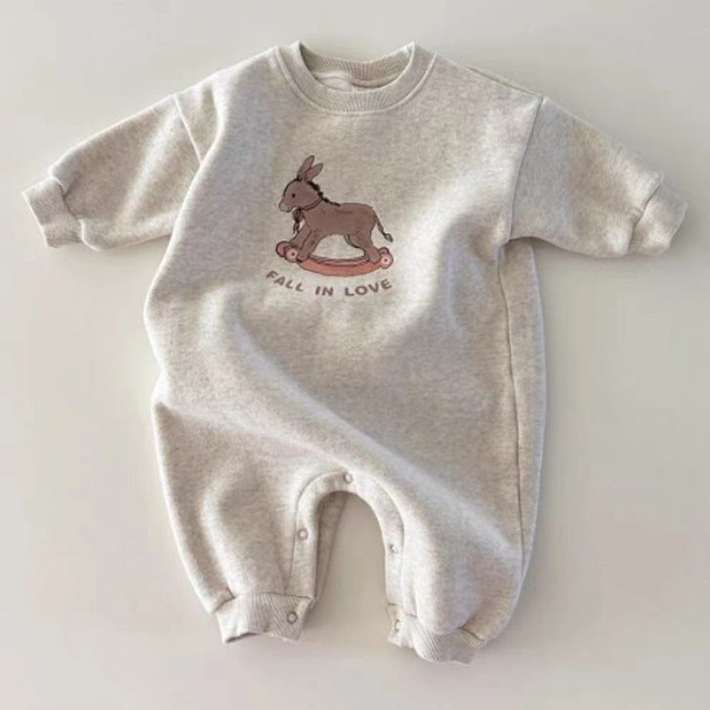 Arrival Baby Cotton Donkey Cartoon Cozy Romper