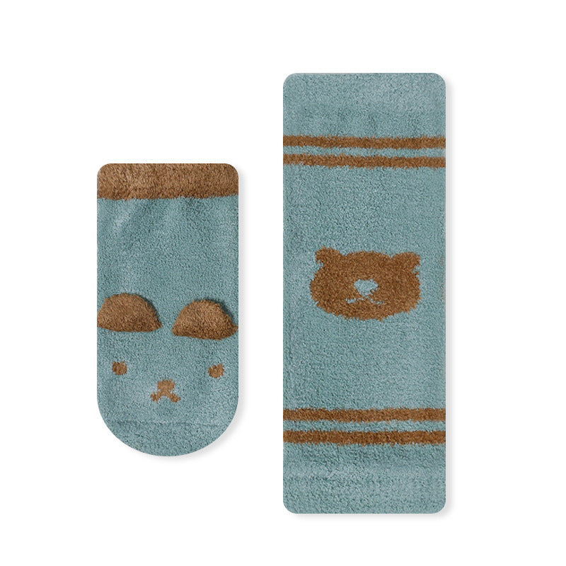 Baby Cartoon Animal Print Pattern Non-Slip Warm Long Socks