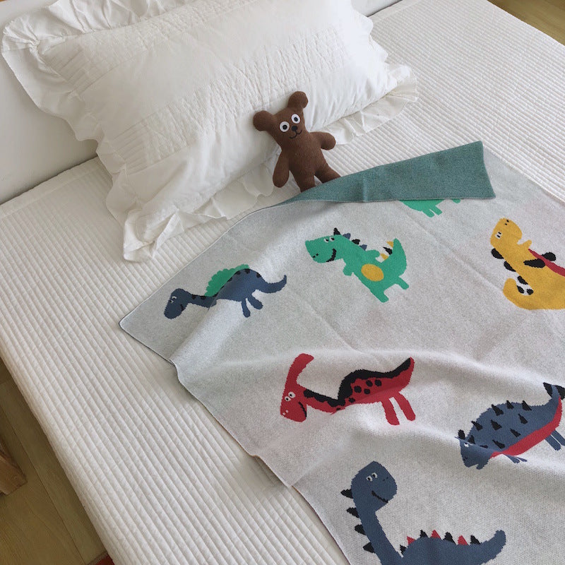 Hot Selling Knitted Blanket With Cute Dinosaurs Pattern: Collection For Newborn Baby And Kids