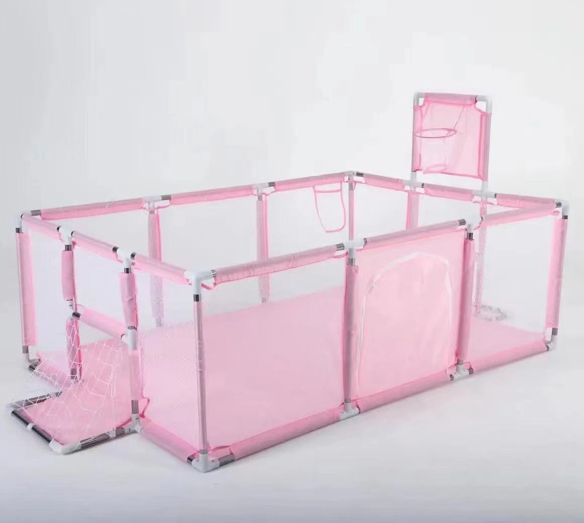 Extra Large Modular Baby Play Pen with Basketball Hoop