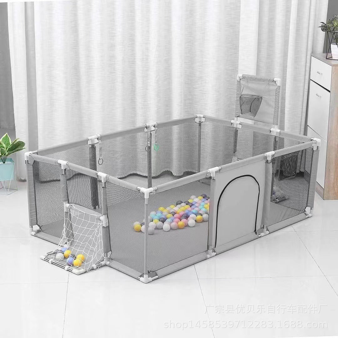 Extra Large Modular Baby Play Pen with Basketball Hoop