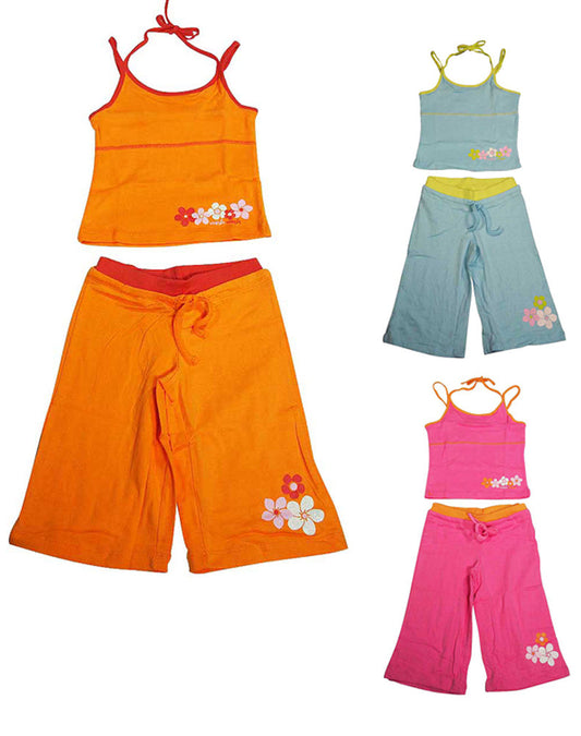 Mish Baby Infant Newborn Girls 2 Piece Sleeveless Tank Pant Set - 100% Cotton-0