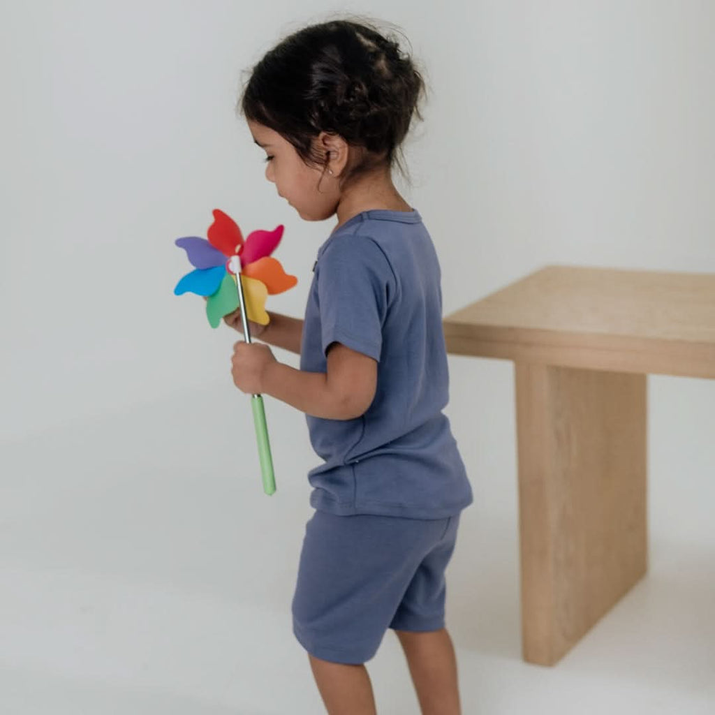 Baby 2-Piece Bamboo Short Sleeve Henley Snug-Fit Lounge Set | Dusty Lilac-1
