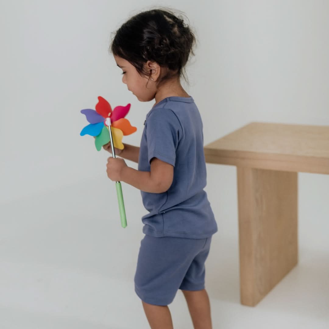 Baby 2-Piece Bamboo Short Sleeve Henley Snug-Fit Lounge Set | Dusty Lilac-1
