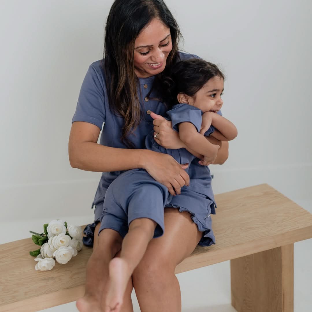 Baby 2-Piece Bamboo Short Sleeve Henley Snug-Fit Lounge Set | Dusty Lilac-2