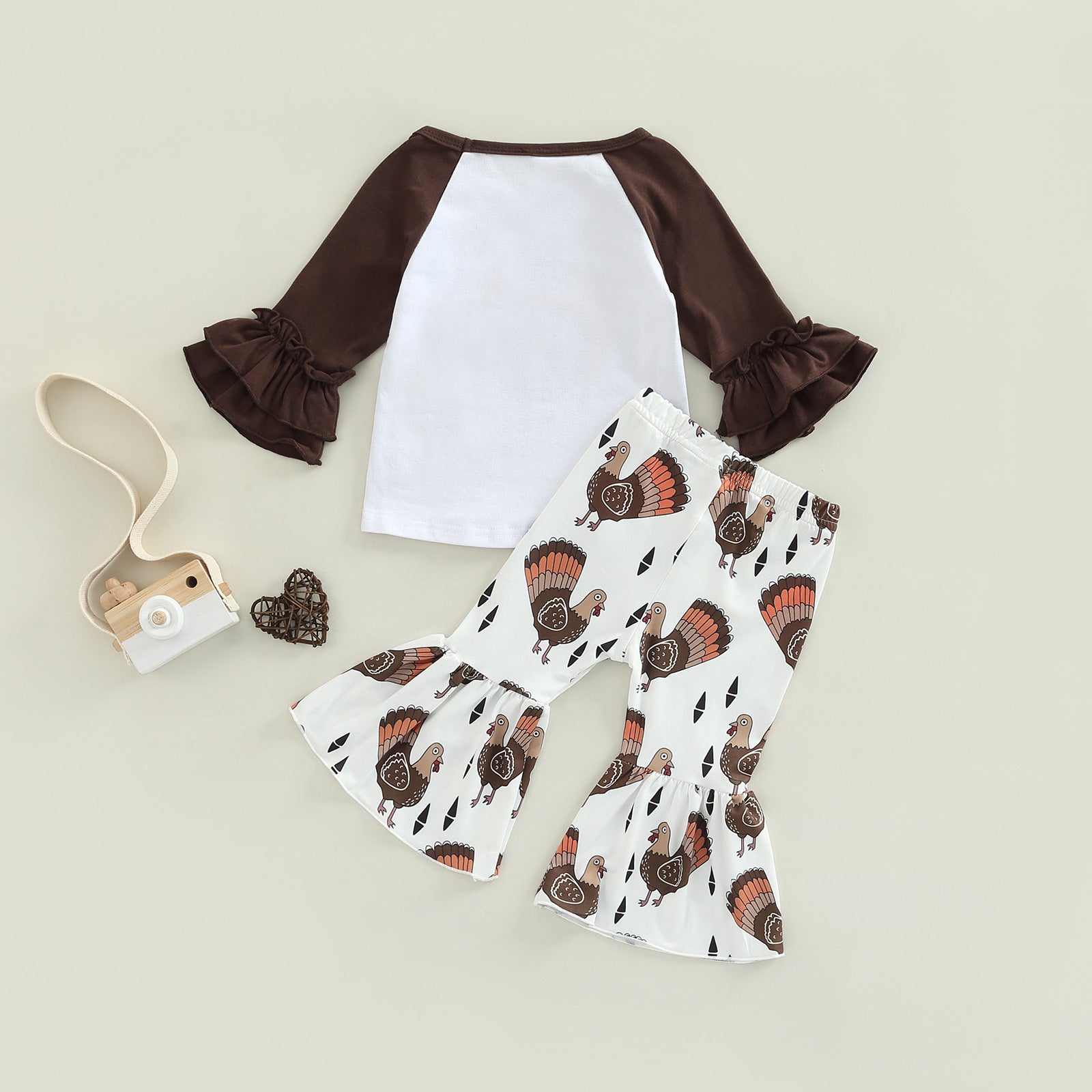 Baby Thanksgiving Day Long Sleeve Flared Pants