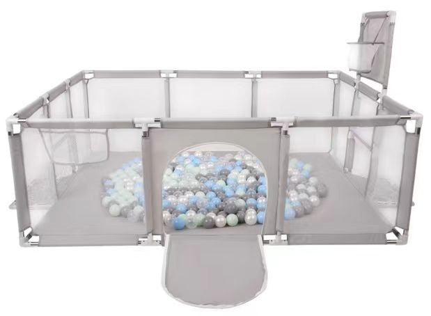 Extra Large Modular Baby Play Pen with Basketball Hoop