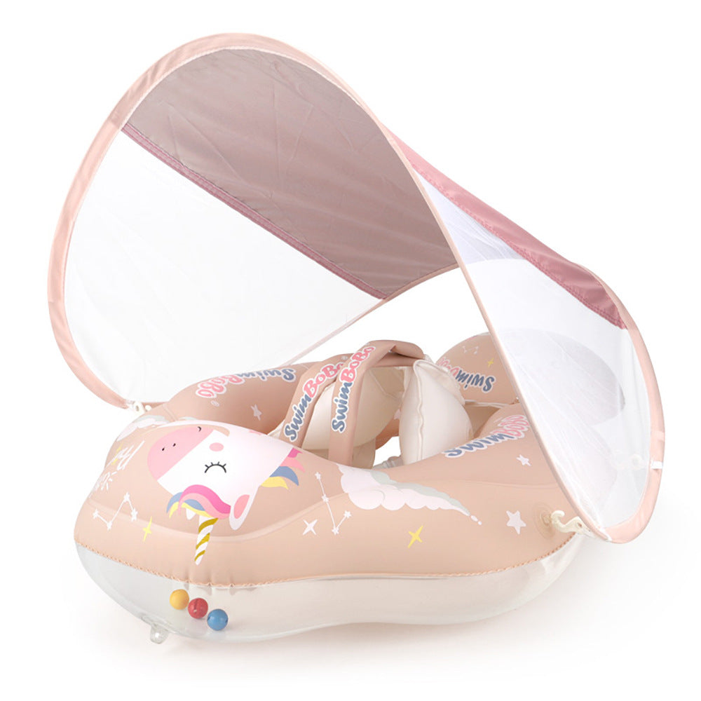 Baby Swimming Ring with Canopy & Seat Float – Pink Pony Design