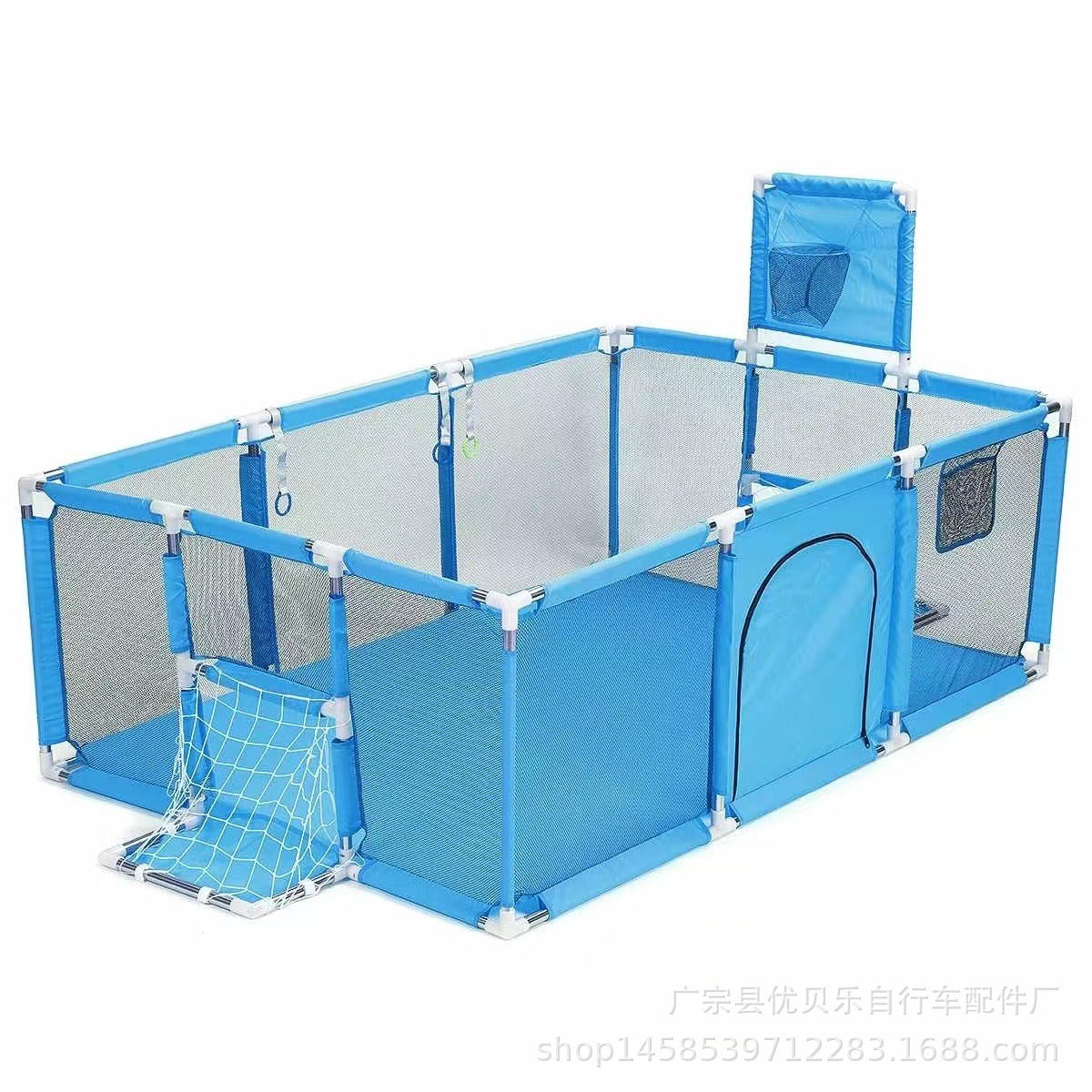Extra Large Modular Baby Play Pen with Basketball Hoop