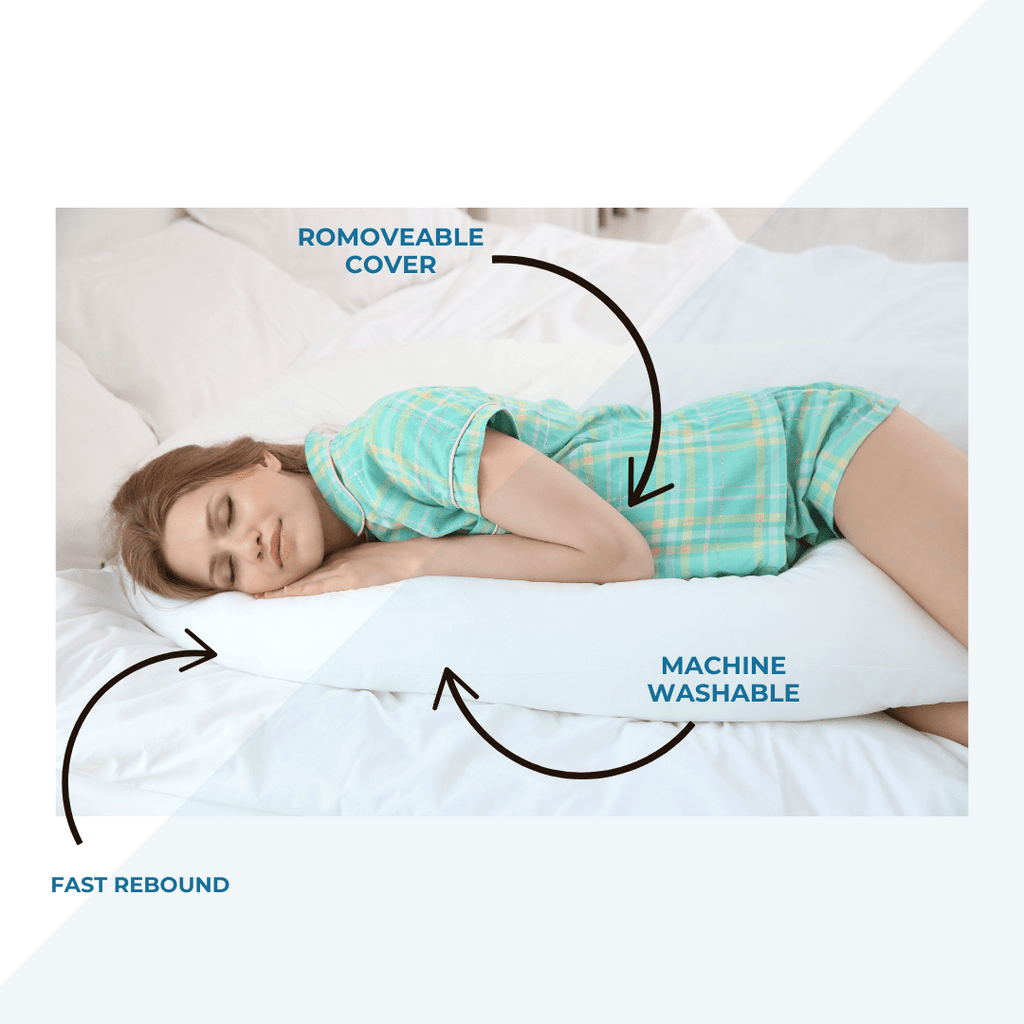 9 ft Maternity Pregnancy Pillow With Case - White-1