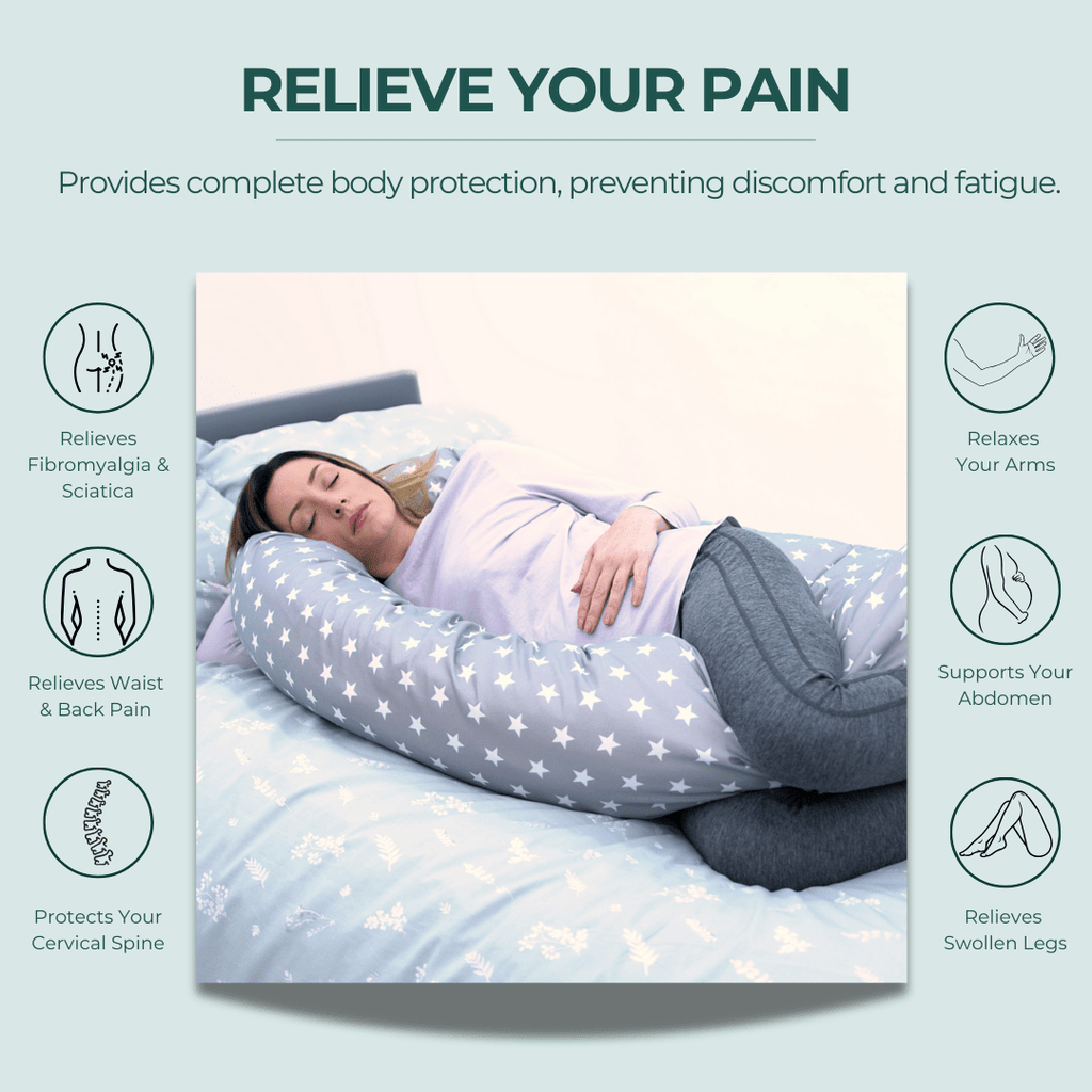 9 Ft Maternity Pillow And Case - Light Blue-2