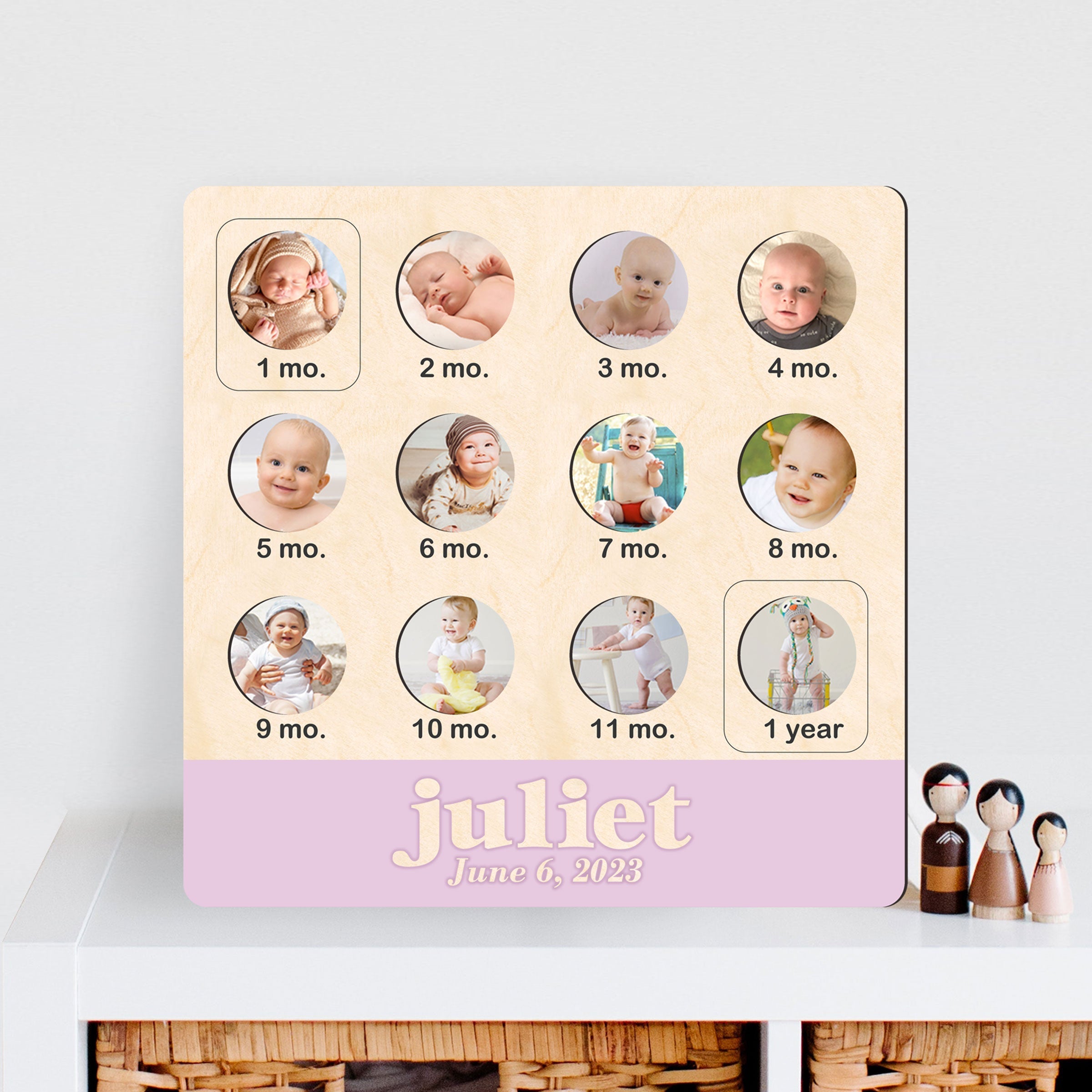 Baby First Birthday Sign - One year Baby - Milestone photo Board - 12 Months baby Collage Sign - Baby Photo Frame - 310324