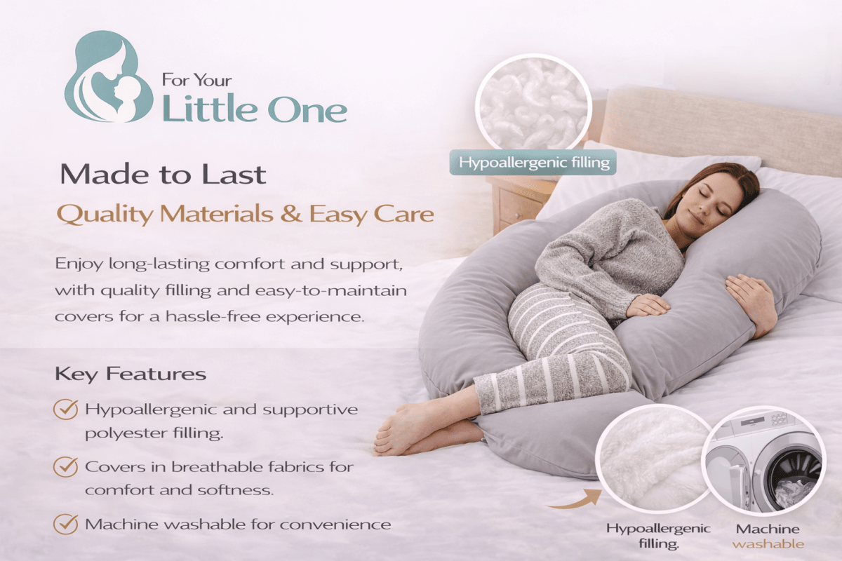 9 Foot Maternity Pillow And Case - Light Blue-3