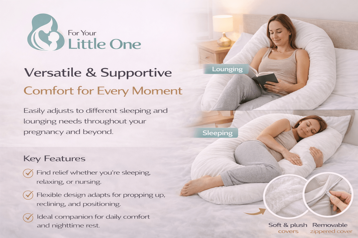 9 Ft Maternity Pillow And Case - Cream-2
