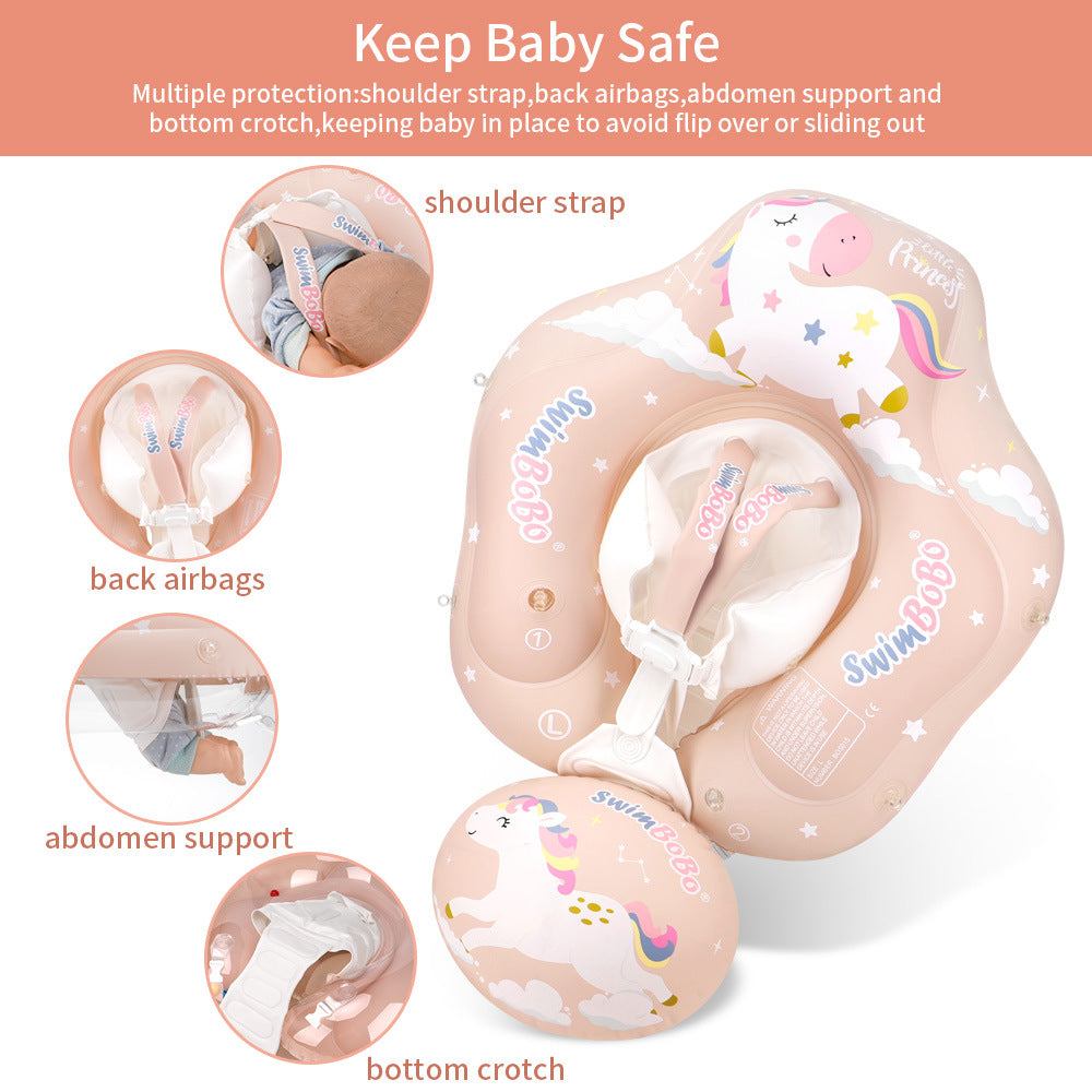 Baby Swimming Ring with Canopy & Seat Float – Pink Pony Design
