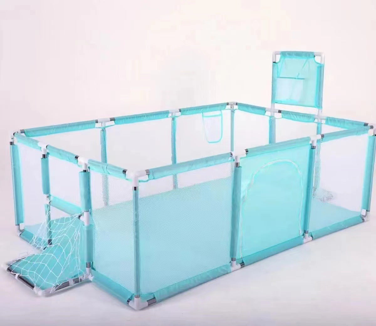 Extra Large Modular Baby Play Pen with Basketball Hoop