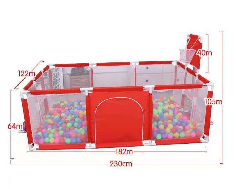 Extra Large Modular Baby Play Pen with Basketball Hoop