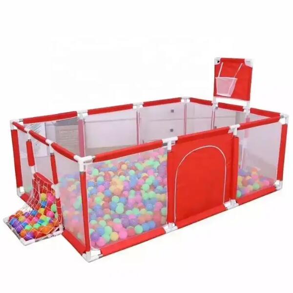 Extra Large Modular Baby Play Pen with Basketball Hoop